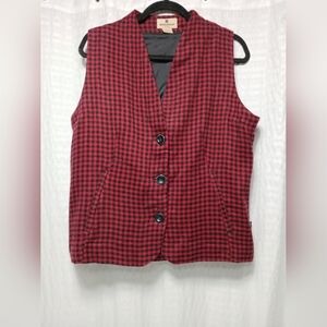 Ladies Woolrich Boston Plaid, Button Up Vest. Size L